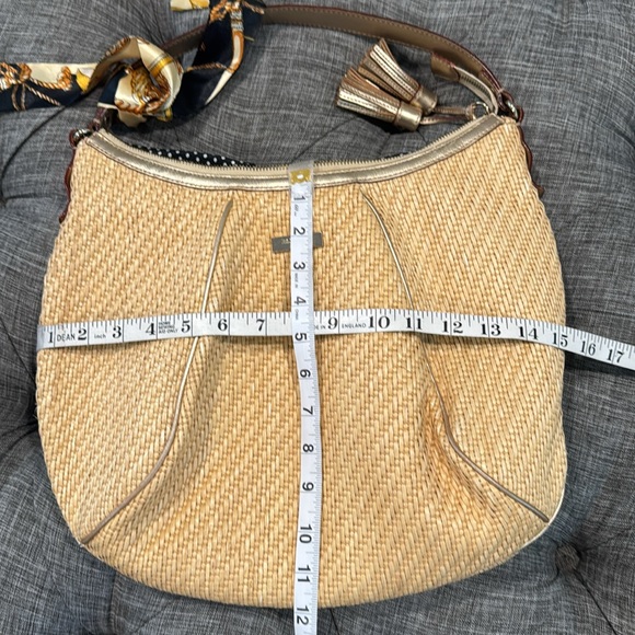 Kate Spade Bag Rattan Straw Tan Gold Hobo - Picture 17 of 17